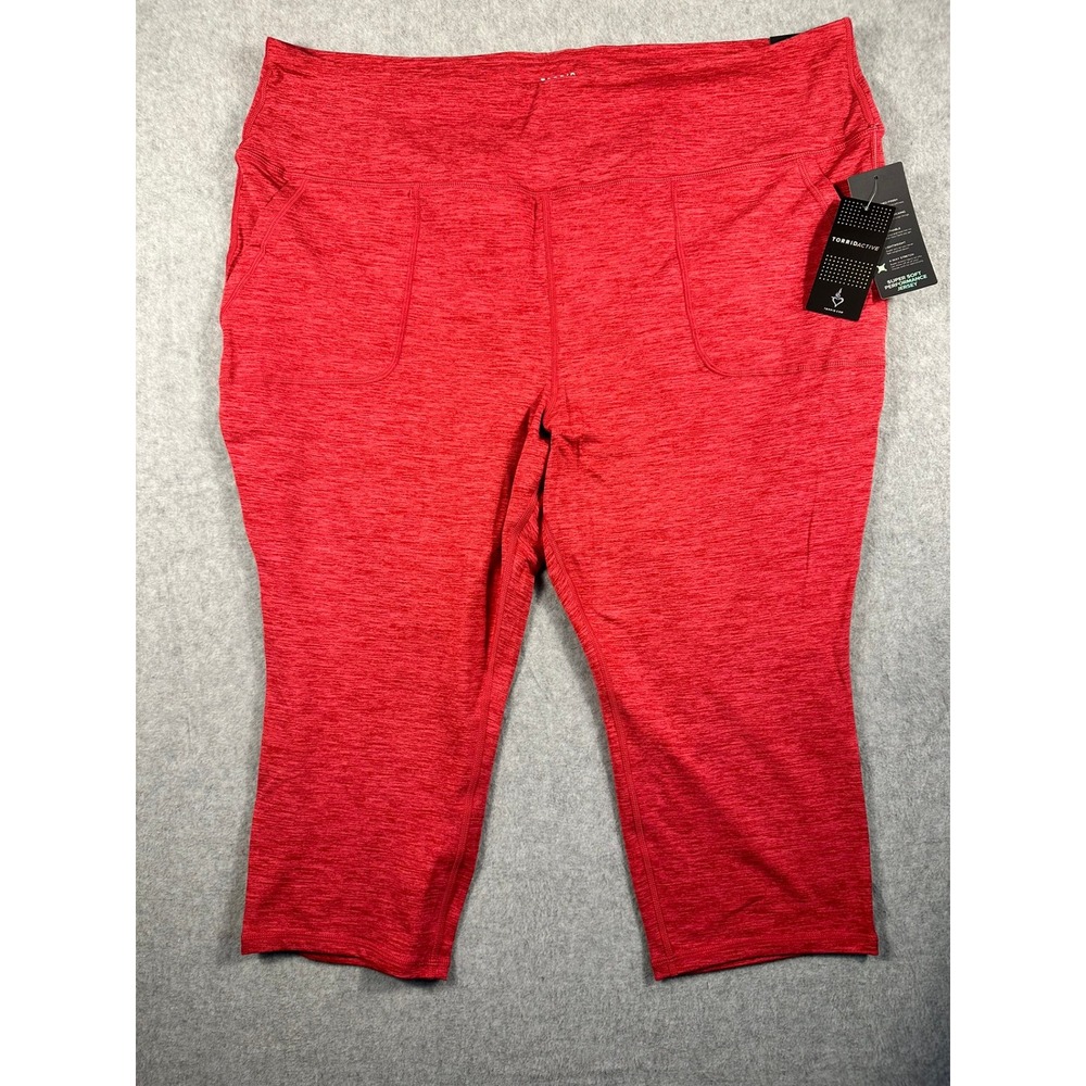Torrid Active Rosebud  Heather Super Soft Performance Jersey Capri Leggings 4X